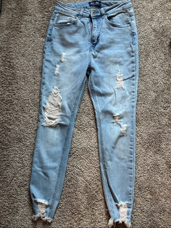 Wax Jean Denim - Wax Jean Light Blue Distressed Skinny Jeans